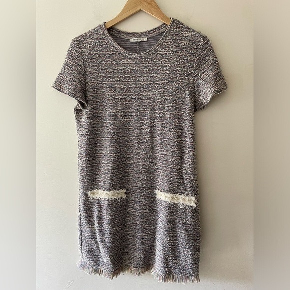 Zara Tweed Rainbow Frill Dress with Pearl Detail - Picture 1 of 7
